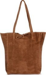 Vera Pelle Damska Włoska Skórzana Torebka Worek A4 Troczek koniakowa W18. Torebki do ręki damskie Vera Pelle, bez wzorów, bez dodatków. Za 159.49 zł.