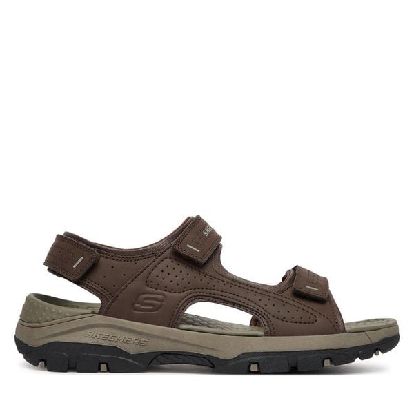 Sandały Skechers. Brązowe sandały męskie Skechers, bez zapięcia. Za 269.99 zł.