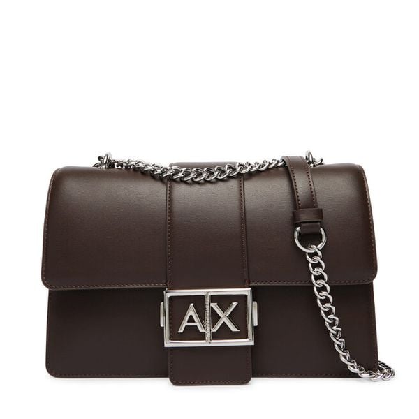 Torebka Armani Exchange. Brązowe torebki do ręki damskie Armani Exchange, bez wzorów, wizytowe, bez dodatków. Za 699.99 zł.