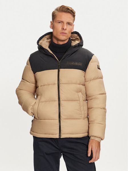 Napapijri Kurtka zimowa A-Hornelen NP0A4GLL Beżowy Regular Fit. Brązowe kurtki męskie Napapijri, na zimę, m, bez wzorów, z syntetyku, bez kaptura. Za 839.99 zł.