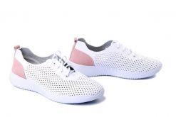 ARTIKER RELAKS 58C0153 white/pink, półbuty damskie. Białe półbuty damskie Artiker Relaks, na lato, bez wzorów, ze skóry, bez obcasa, bez zapięcia. Za 148.67 zł.