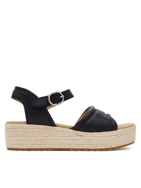 Timberland Espadryle TB0A4168W021 Czarny. Czarne sandały damskie Timberland, bez wzorów, ze skóry, bez obcasa, bez zapięcia. Za 405.99 zł.