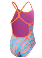 Strój pływacki jednoczęściowy dziecięcy Speedo Allover Digital Vback. Czerwone stroje kąpielowe dla dziewczynek Speedo, bez wzorów, z materiału. Za 151.79 zł.