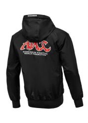 Kurtka przejściowa męska Pitbull z kapturem Athletic ADCC. Czarne kurtki męskie PITBULL, na lato, m, z aplikacjami, z meshu. Za 239.00 zł.