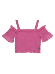 Guess Bluzka J5GH02 WA2T0 Różowy Regular Fit. Czerwone t-shirty i topy dla dziewczynek Guess, z aplikacjami, z syntetyku, bez ramiączek. Za 129.99 zł.