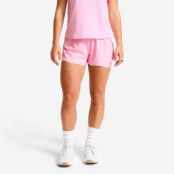 Second Life - Spodenki fitness damskie Domyos dwuwarstwowe. Czerwone szorty sportowe damskie DOMYOS, l, bez wzorów, z materiału, eleganckie, na fitness i siłownię. Za 53.99 zł.