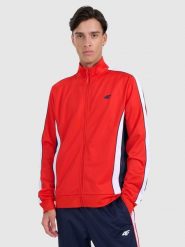 4F Bluza dresowa rozpinana bez kaptura męska - czerwona L. Czerwone bluzy męskie 4f, l, bez wzorów, z dresówki, bez kaptura. W wyprzedaży za 119.99 zł.