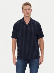 Jack & Jones Koszula Luke 12271099 Granatowy Relaxed Fit. Niebieskie koszule męskie Jack & Jones, l, bez wzorów, z bawełny, bez kołnierzyka, bez ramiączek. Za 89.99 zł.