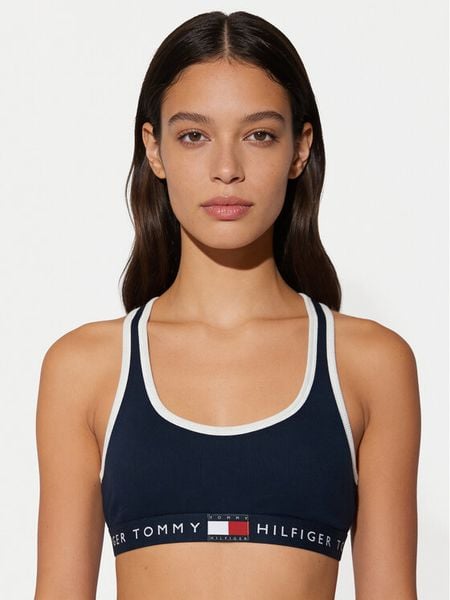 Tommy Hilfiger Biustonosz top UW0UW06270 Granatowy. Niebieskie biustonosze Tommy Hilfiger, bez wzorów, z bawełny. Za 134.99 zł.
