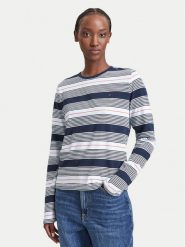 Tommy Jeans Bluzka Reg Ess Jersey DW0DW23562 Granatowy Regular Fit. Niebieskie bluzki damskie Tommy Jeans, m, bez wzorów, z bawełny, bez kołnierzyka, bez ramiączek. Za 189.99 zł.