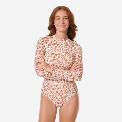 Kostium kąpielowy jednoczęściowy damski Decathlon Dani Graou. Brązowe kostiumy jednoczęściowe damskie Decathlon, m, bez wzorów, z elastanu, sportowe, żeglarskie. Za 159.99 zł.