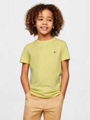 Tommy Hilfiger T-Shirt Essential KB0KB06879 D Żółty Regular Fit. Żółte t-shirty dla chłopców Tommy Hilfiger, bez wzorów, z bawełny, bez ramiączek. Za 69.99 zł.