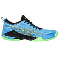 Buty do squasha męskie Asics Blast FF 3. Niebieskie buty sportowe męskie Asics, bez zapięcia, do siatkówki. Za 639.00 zł.