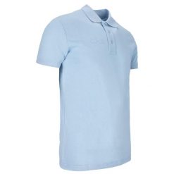 Koszulka Polo KEEZA Velve. Niebieskie koszulki polo męskie KEEZA, l, bez wzorów, z bawełny, bez kołnierzyka, bez ramiączek, do piłki nożnej. Za 68.00 zł.