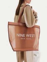 Nine West Torebka CEO-Eloura-LA374-4074 Brązowy. Brązowe torebki do ręki damskie Nine West, bez wzorów, z materiału, bez dodatków. Za 79.99 zł.