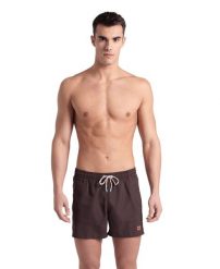 Męskie spodenki szorty na basen na plażę szybkoschnące Arena Profile Beach Short. Brązowe kąpielówki męskie Arena, m, bez wzorów, z materiału, krótkie, do biegania. Za 121.98 zł.