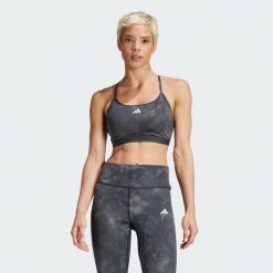 Biustonosz Aeroreact Training Essentials Light Support Tie-Dye Flower-Print. Brązowe obuwie sportowe damskie Adidas, bez wzorów, z materiału, na fitness i siłownię. Za 179.00 zł.