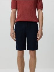 Lniane szorty regular fit - granatowy. Niebieskie szorty męskie Reserved, l, bez wzorów. W wyprzedaży za 139.99 zł.