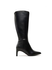 Guess Kozaki Qiale FLFQIA ELE11 Czarny. Czarne kozaki damskie Guess, ze skóry, bez obcasa, na szpilce. Za 889.99 zł.