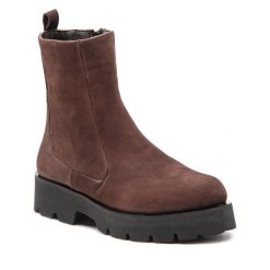 Botki Simple. Brązowe botki damskie Simple, bez obcasa, na płaskiej podeszwie, bez zapięcia. Za 419.99 zł.