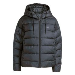 Damska kurtka z kapturem adidas Essentials Climawarm 3 stripes. Czarne kurtki sportowe damskie Adidas, xl, bez wzorów, z materiału, z kapturem, do piłki nożnej, climawarm (adidas). Za 417.99 zł.