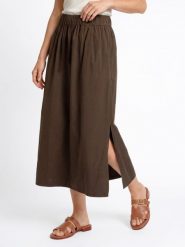 Marie Lund spódnica maxi Kobiety Bawełna brązowy, XL. Brązowe spódnice damskie Marie Lund, xl, bez wzorów, z bawełny, eleganckie, maxi. Za 249.95 zł.