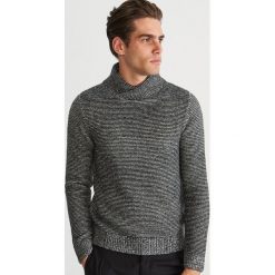 Gruby sweter z kołnierzem - Czarny. Czarne swetry przez głowę męskie Reserved. Za 159.99 zł.