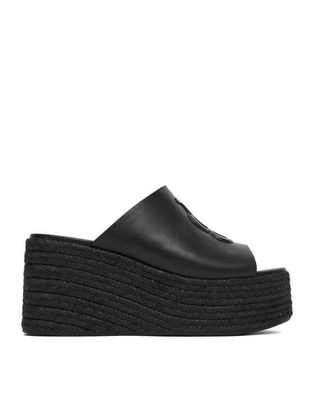 Badura Klapki EO-AMINA-LT0228-26-801 Czarny. Czarne espadryle damskie Badura, bez wzorów, ze skóry, bez obcasa. Za 314.99 zł.