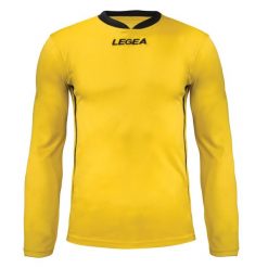 Męska Koszulka Biegowa Dusseldorf ML Długie Rękawy Żółto-Czarna. Czarne koszulki sportowe męskie Legea, m, bez wzorów, z jersey, bez kołnierzyka, bez ramiączek, do biegania. Za 52.00 zł.