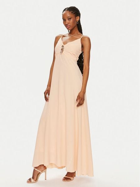 Rinascimento Sukienka wieczorowa CFC0119076003 Koralowy Regular Fit. Pomarańczowe sukienki damskie Rinascimento, m, bez wzorów, z syntetyku, wizytowe, bez kołnierzyka, bez ramiączek. Za 499.00 zł.