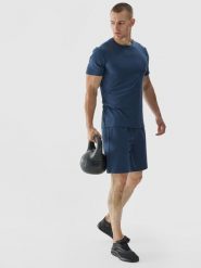 4F Spodenki treningowe regular szybkoschnące męskie - granatowe 3XL. Niebieskie krótkie spodenki sportowe męskie 4f, m, bez wzorów, z dzianiny, na fitness i siłownię. W wyprzedaży za 39.99 zł.