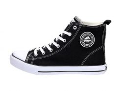 Czarne trampki damskie American Club 9120 Lh70. Czarne obuwie sportowe damskie American CLUB, bez wzorów, z materiału, klasyczne, bez zapięcia. Za 89.00 zł.