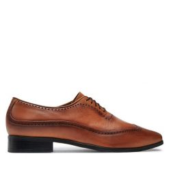 Półbuty Baldowski. Brązowe eleganckie półbuty Baldowski, wizytowe, bez zapięcia. Za 709.99 zł.