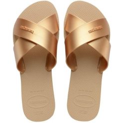 Klapki Havaianas Model 4148866h Kolor Brąz. Brązowe klapki damskie Havaianas, bez wzorów, z gumy, sportowe, bez obcasa. Za 83.99 zł.