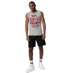 Klasyczny tank top Lonsdale Cleator. Szare t-shirty męskie Lonsdale, bez wzorów, klasyczne, bez kołnierzyka. Za 120.50 zł.