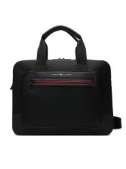 Tommy Hilfiger Torba na laptopa Th Foundation Computer Bag AM0AM14158 Czarny. Czarne torby na laptopa męskie Tommy Hilfiger, bez wzorów, ze skóry. Za 569.99 zł.