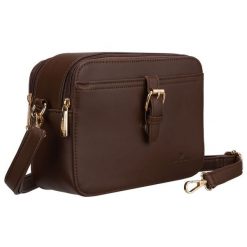 Brązowa torebka damska mała listonoszka na ramię crossbody skóra ekologiczna Peterson PTN MX04-P. Brązowe torby na ramię damskie Peterson, bez wzorów, ze skóry ekologicznej, małe, bez dodatków. Za 89.99 zł.