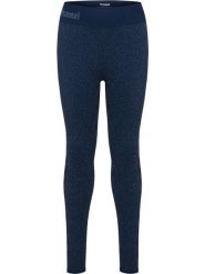 Legginsy dziewczęce Hummel Glitter. Niebieskie legginsy dla dziewczynek Hummel, bez wzorów, z dzianiny. Za 167.00 zł.