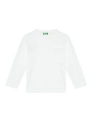 United Colors Of Benetton Bluzka 3I1XC10QS Biały Regular Fit. Białe t-shirty dla chłopców United Colors Of Benetton, bez wzorów, z bawełny, bez ramiączek. Za 69.99 zł.