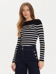 Morgan Sweter 242-MRAY Czarny Slim Fit. Czarne swetry damskie Morgan, xs, bez wzorów, z syntetyku, bez kołnierzyka, bez ramiączek, bez kaptura. Za 159.99 zł.