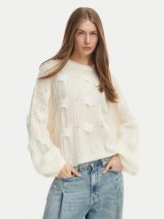 BOSS Sweter 50569870 Kremowy Relaxed Fit. Białe swetry damskie Boss, l, bez wzorów, z wełny, bez kołnierzyka, bez ramiączek, bez kaptura. Za 999.99 zł.