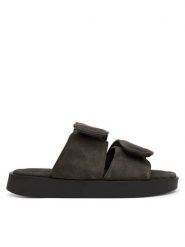 Inuikii Klapki Classic 70104-128 708 Szary. Szare klapki damskie Inuikii, bez wzorów, z nubiku, bez obcasa. Za 639.99 zł.