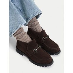 Półbuty Badura. Brązowe półbuty damskie Badura, bez wzorów, bez obcasa, na płaskiej podeszwie, bez zapięcia. Za 429.99 zł.