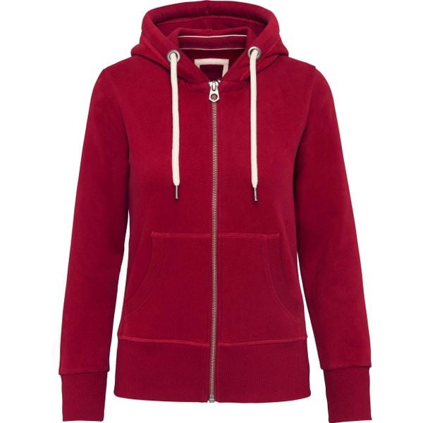 Bluza z kapturem damska Kariban Vintage. Czerwone bluzy damskie KARIBAN, bez wzorów, z materiału, z kapturem. W wyprzedaży za 179.50 zł.