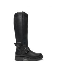 Clarks Kozaki Orinoco 2 Tall 26179096 Czarny. Czarne kozaki damskie Clarks, ze skóry, bez obcasa, na płaskiej podeszwie. Za 589.99 zł.