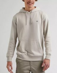 LEE PLAIN HOODIE MĘSKA BLUZA FOGGY GRAY L80YFWA14 112331441. Szare bluzy męskie Lee, l, bez wzorów, z kapturem. Za 199.99 zł.
