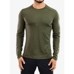Bluza termoaktywna męska Icebreaker 260 Tech L/S Crewe. Zielone bluzy męskie Icebreaker, na zimę, l, bez wzorów, bez kaptura. Za 467.90 zł.