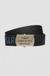AERONAUTICA MILITARE Granatowy męski pasek Herringbone Ribbon Bel. Niebieskie paski damskie Aeronautica Militare, bez wzorów. W wyprzedaży za 279.99 zł.