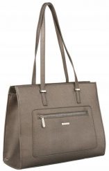 Shopperka srebrna David Jones CH21081. Szare torebki do ręki damskie David Jones, bez wzorów, ze skóry ekologicznej, eleganckie, duże, bez dodatków. Za 179.99 zł.