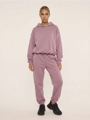 Spodnie wide leg comfort z dzianiny fleece Active - różowy. Czerwone spodnie sportowe damskie Sinsay, l, bez wzorów, z dzianiny, na fitness i siłownię. Za 49.99 zł.